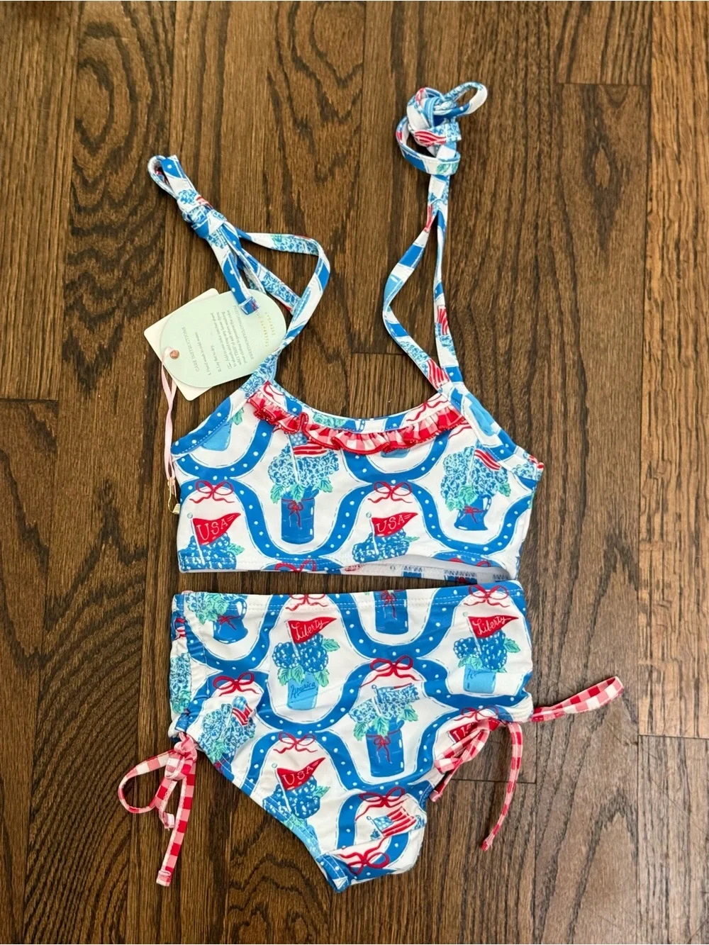 NWT SweetHoney Meg Tankini Star Spangled Banner Size 18M